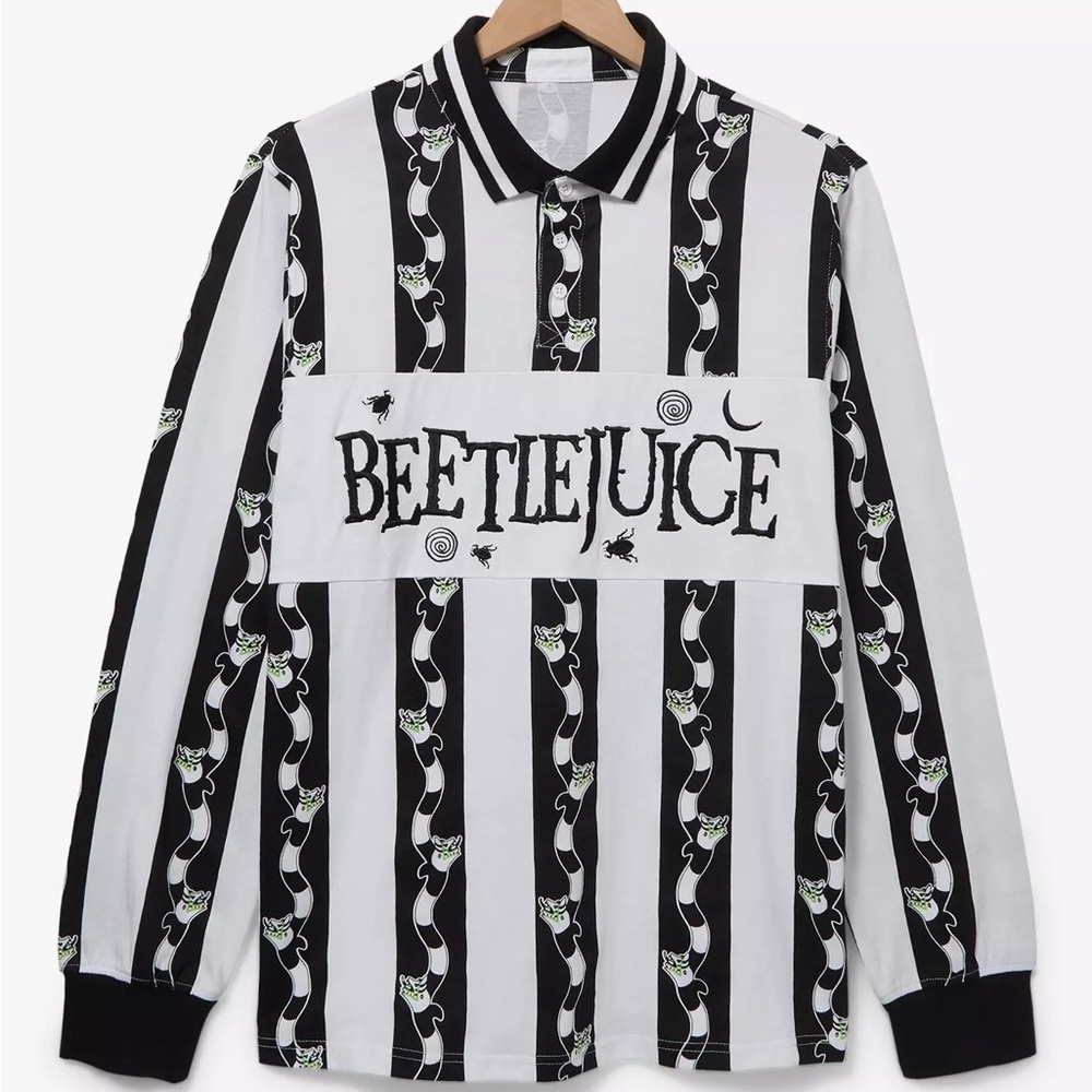 Unisex Beetlejuice‎ Sandworm Striped Rugby Shirt - BoxLunch Exclusive Halloween